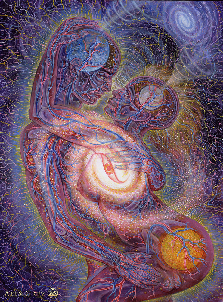 Alex Grey, Love is a Cosmic Force, acrylic on canvas, 76 x 101 cm, www.alexgrey.com